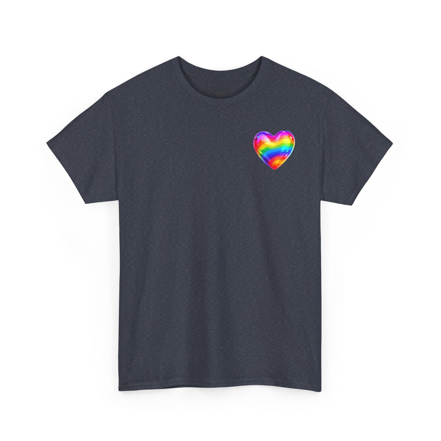 Rainbow Heart Unisex Heavy Cotton Tee - Vibrant LGBT Pride T-Shirt