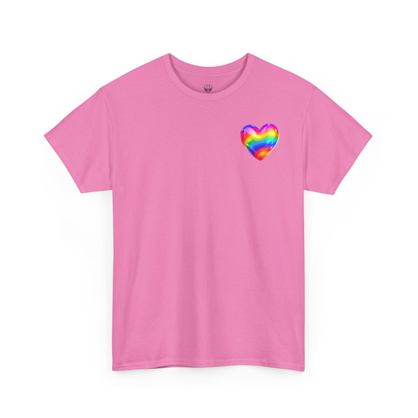 Rainbow Heart Unisex Heavy Cotton Tee - Vibrant LGBT Pride T-Shirt