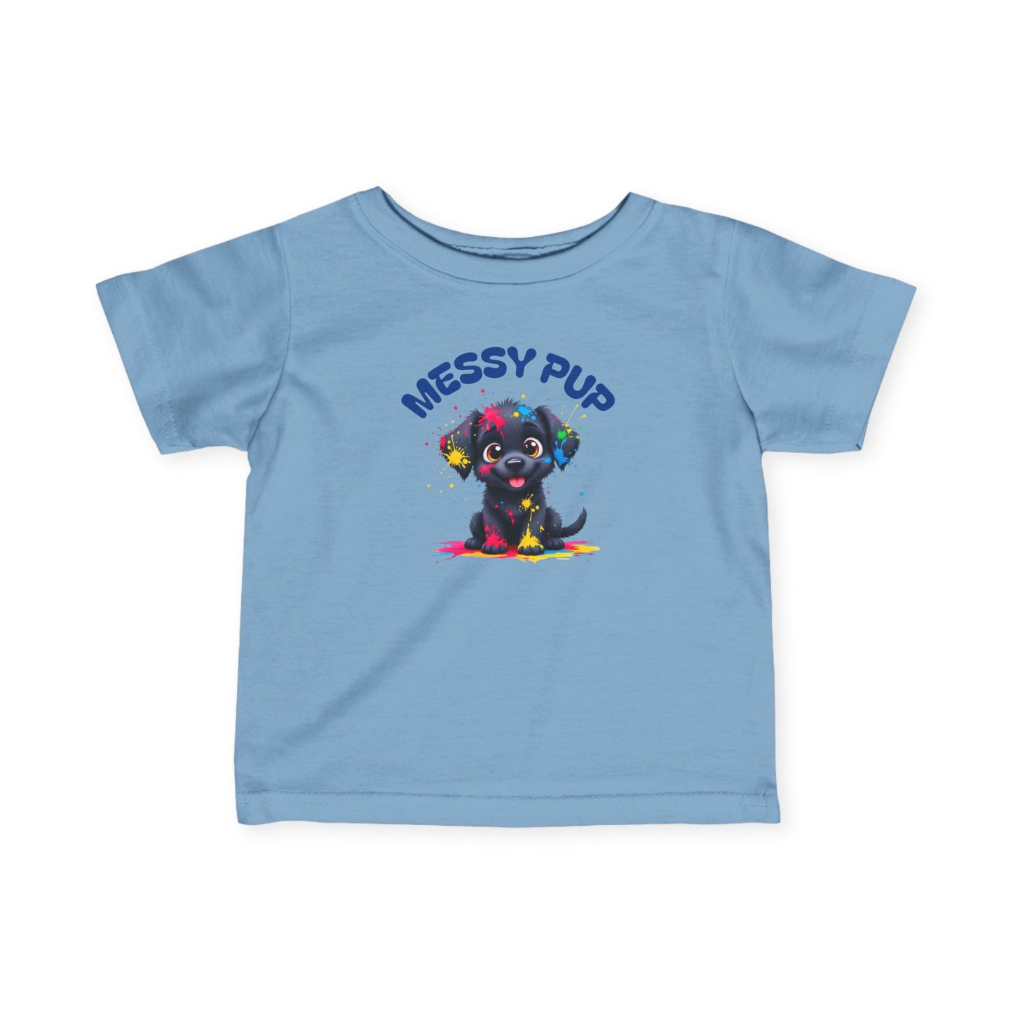 Messy Pup Infant Tee - Cute Animal Graphic T-Shirt for Kids
