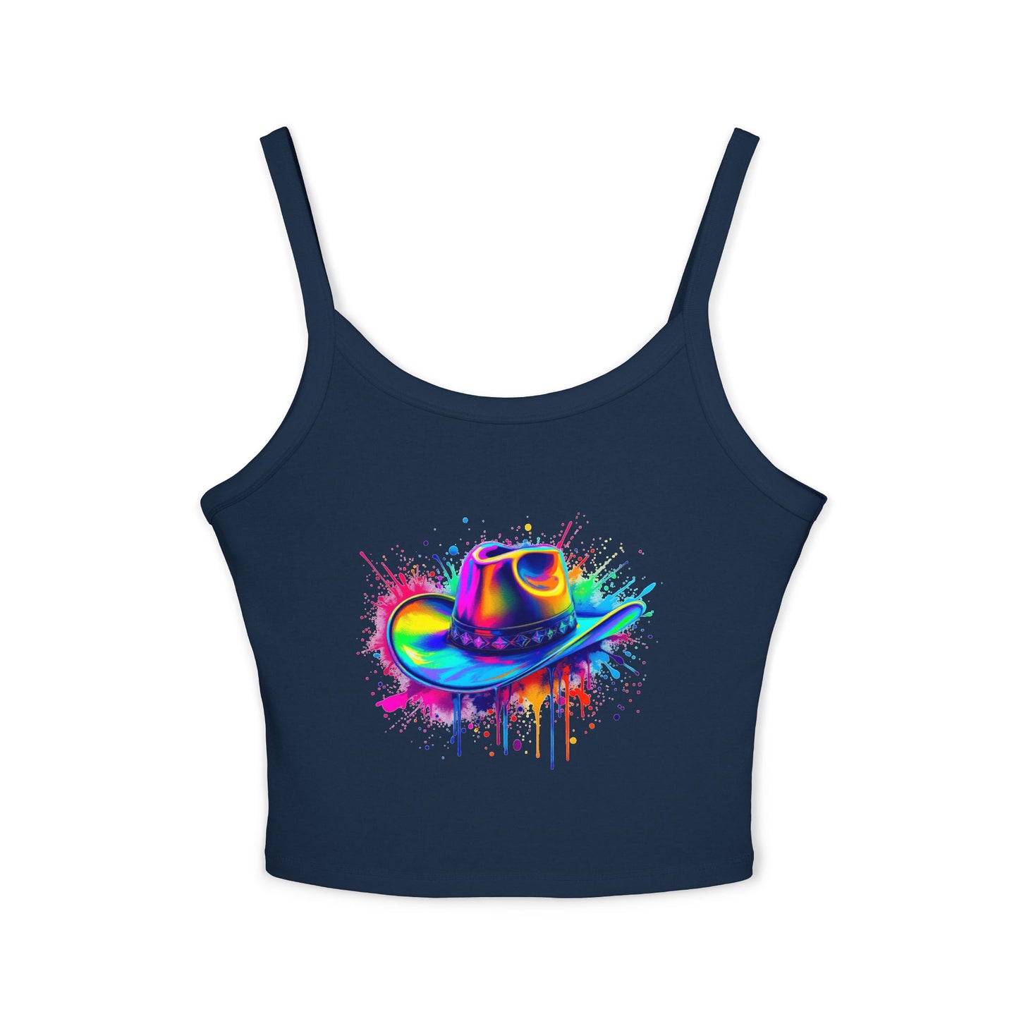 Colorful Cowboy Hat Spaghetti Strap Tank Top