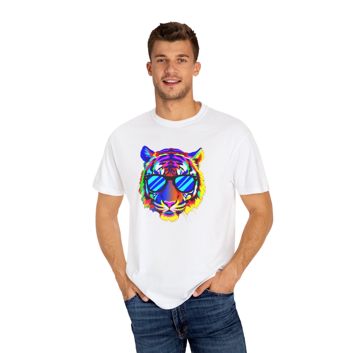 Vibrant Tiger Graphic T-Shirt - Unisex, Cool & Colorful Design