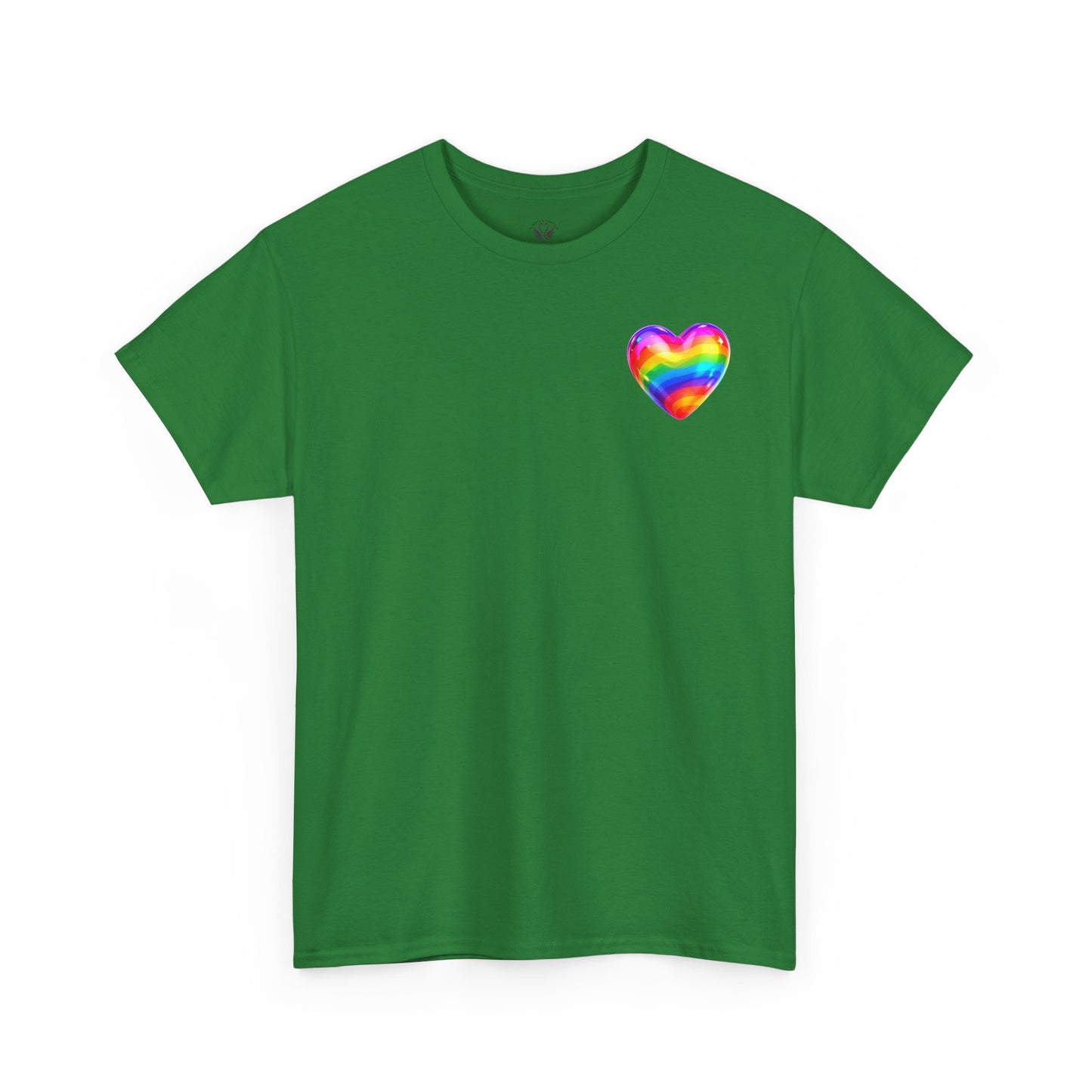 Rainbow Heart Unisex Heavy Cotton Tee - Vibrant LGBT Pride T-Shirt