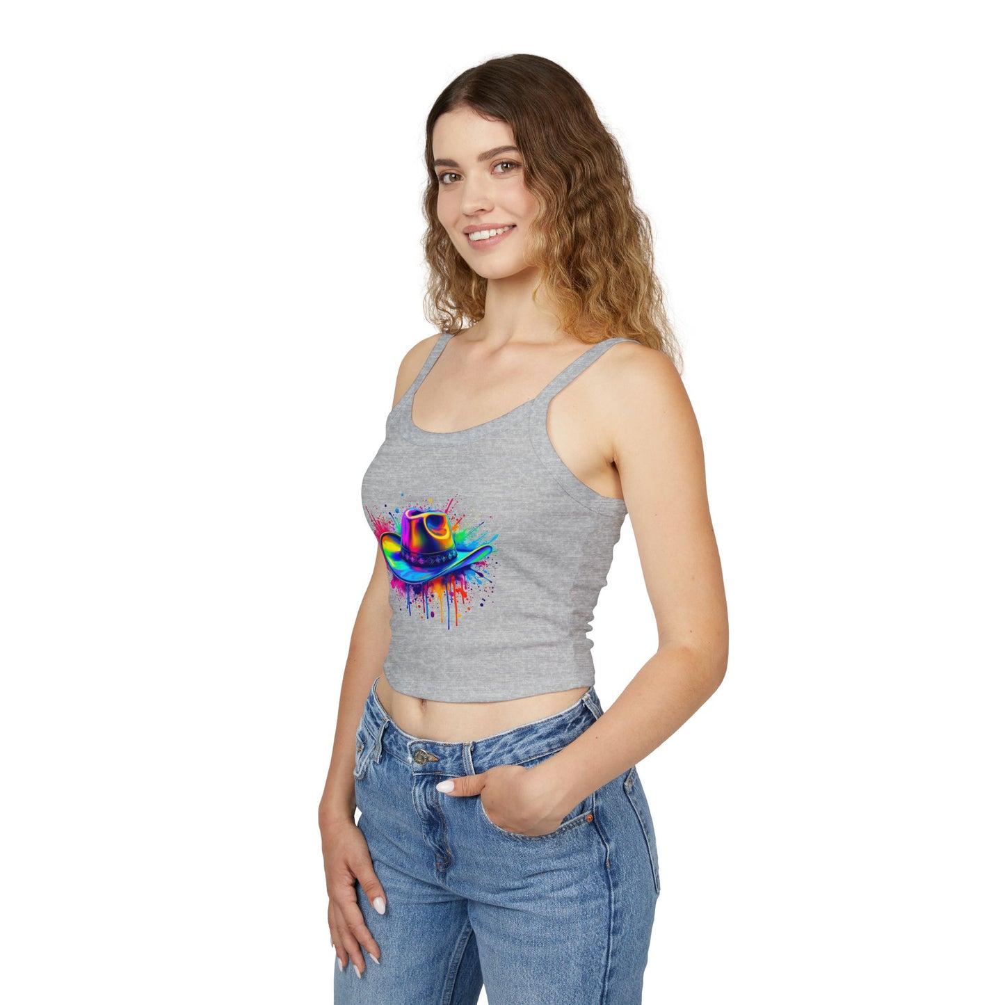 Colorful Cowboy Hat Spaghetti Strap Tank Top