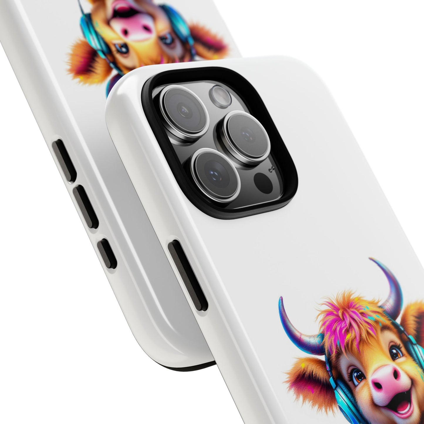 Cute Cow Phone Case with Headphones – Tough Cases
