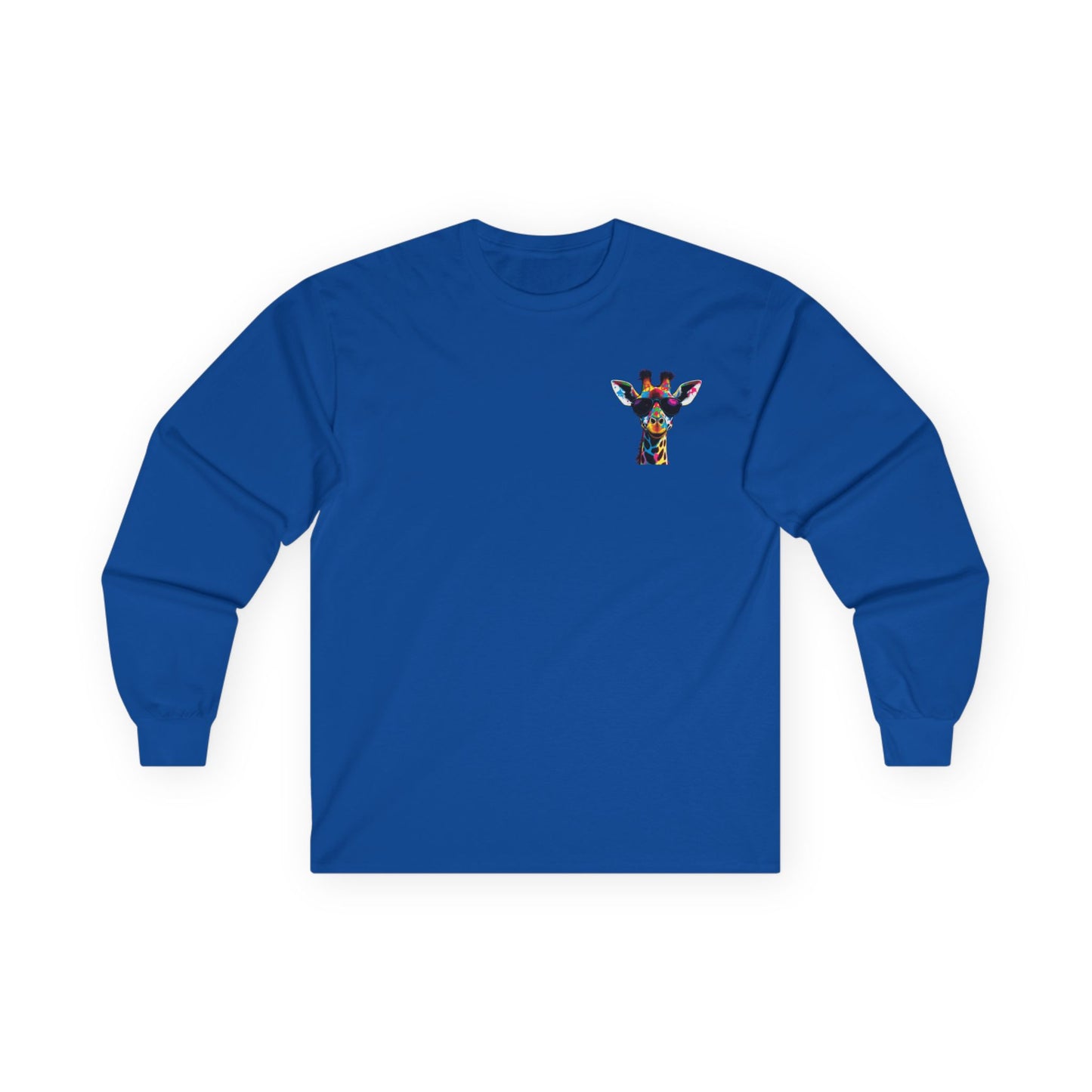 Colorful Giraffe Graphic Long Sleeve Tee for Animal Lovers