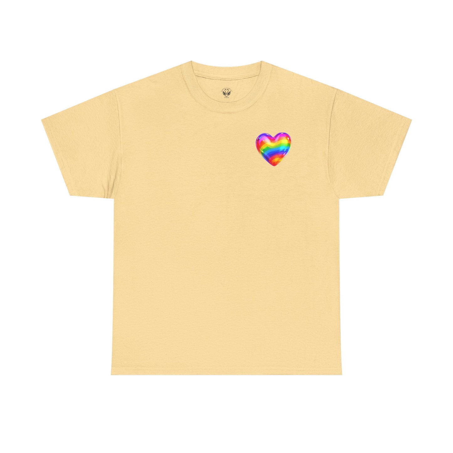Rainbow Heart Unisex Heavy Cotton Tee - Vibrant LGBT Pride T-Shirt