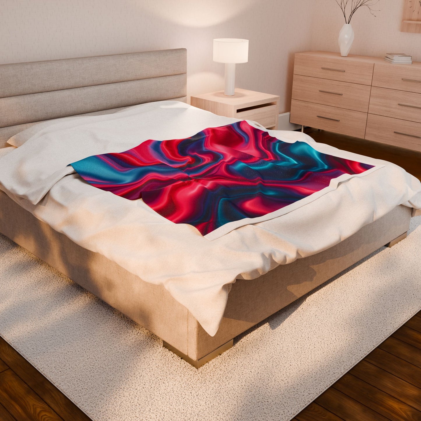 Vibrant Swirl Velveteen Plush Blanket - Cozy Soft Throw for Home Decor