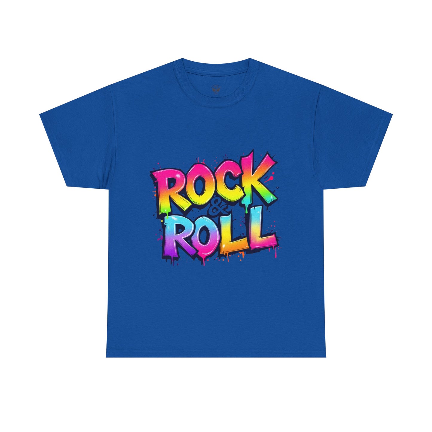 Rock & Roll Unisex Heavy Cotton Tee - Vibrant Graffiti Style Shirt for Music Lovers