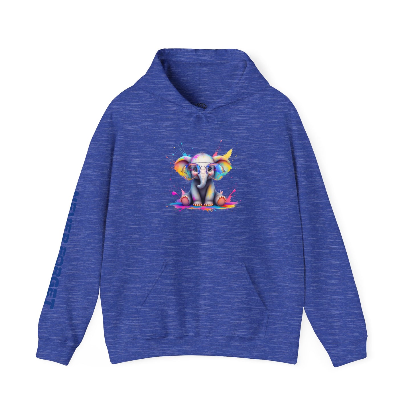 Colorful Elephant Design Unisex Heavy Blend™ Hooded Sweatshirt - Never Forget