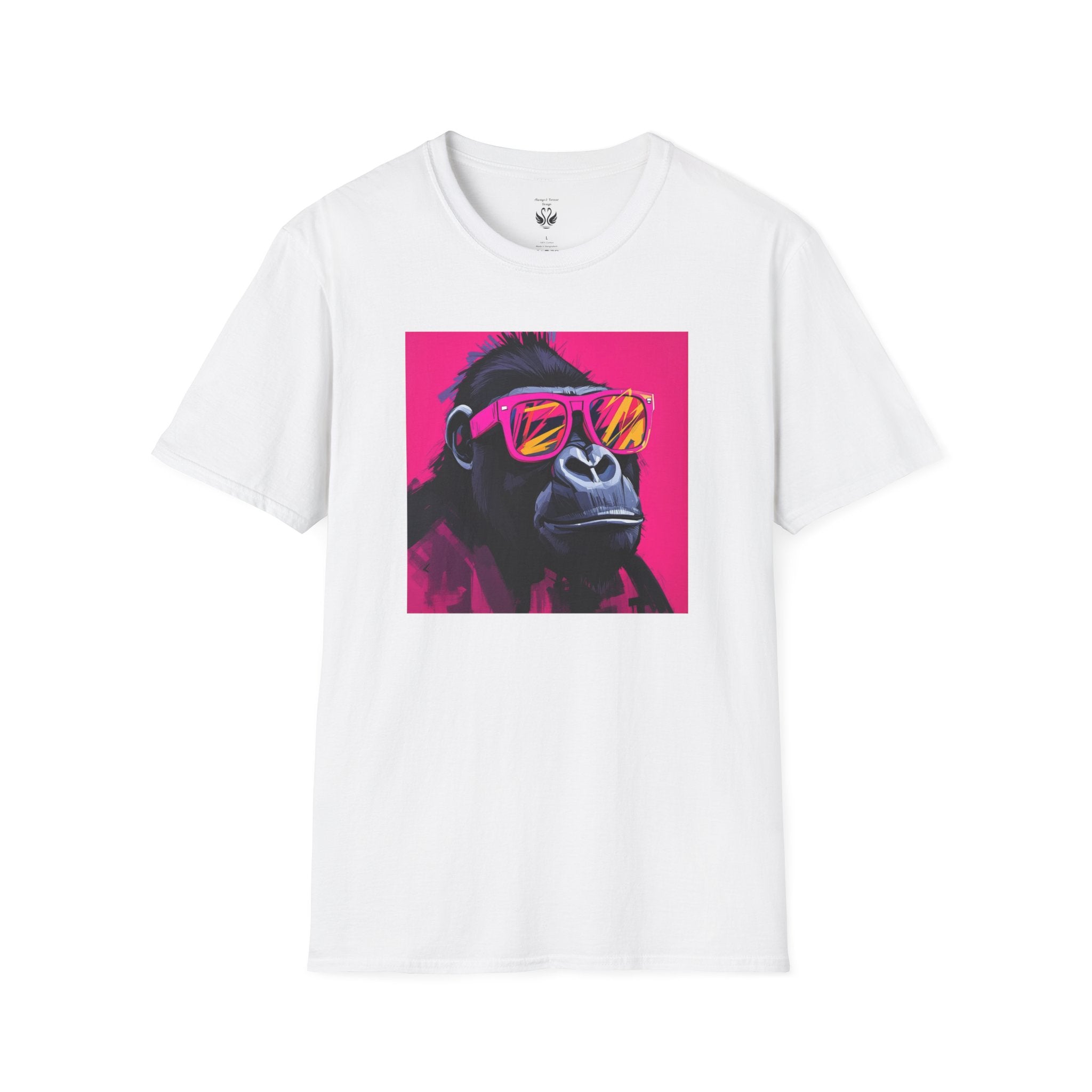 Retro Gorilla Graphic T-Shirt, Fun Animal Tee, Unisex Casual Wear, Birthday Gift, Summer Styles, Festival Fashion