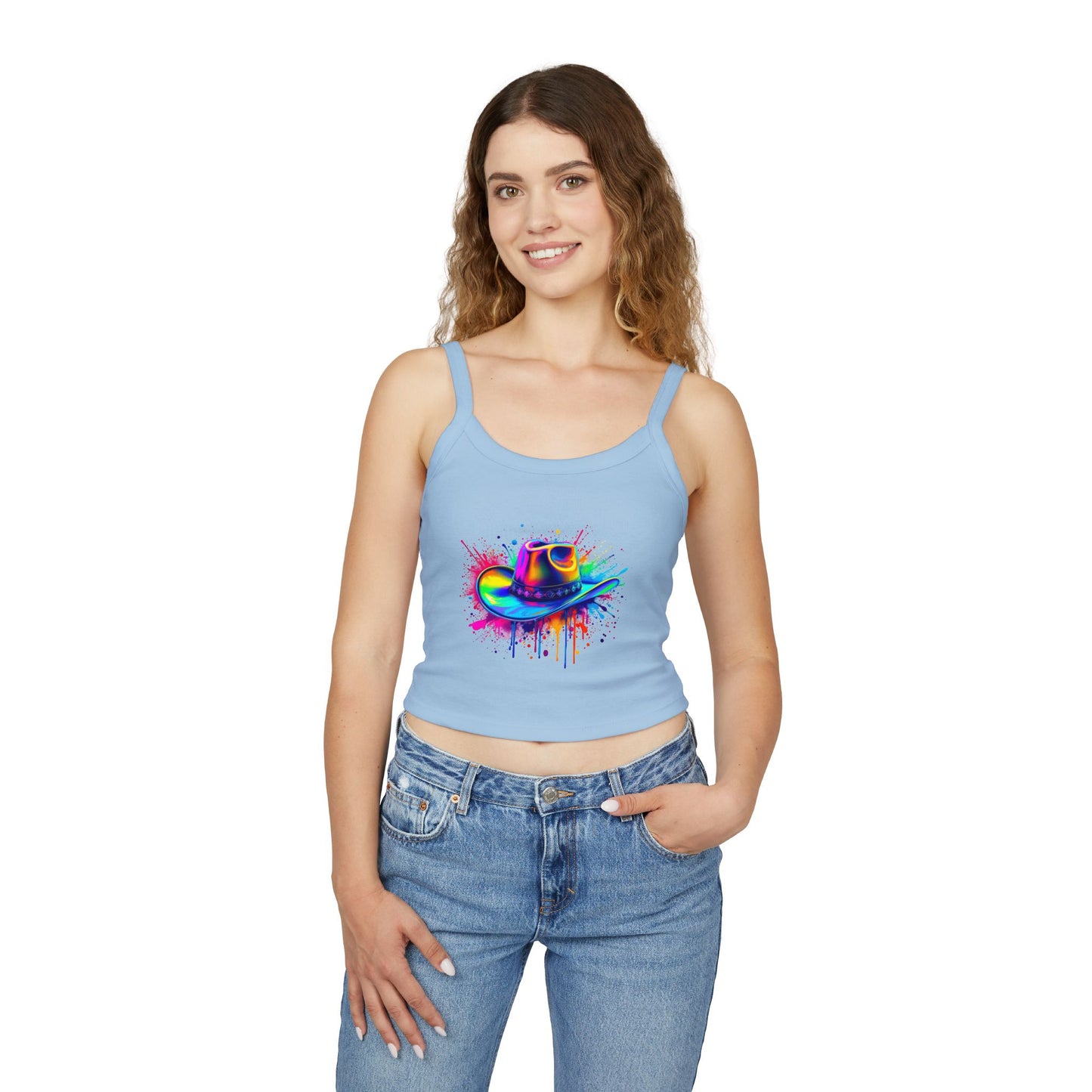 Colorful Cowboy Hat Spaghetti Strap Tank Top