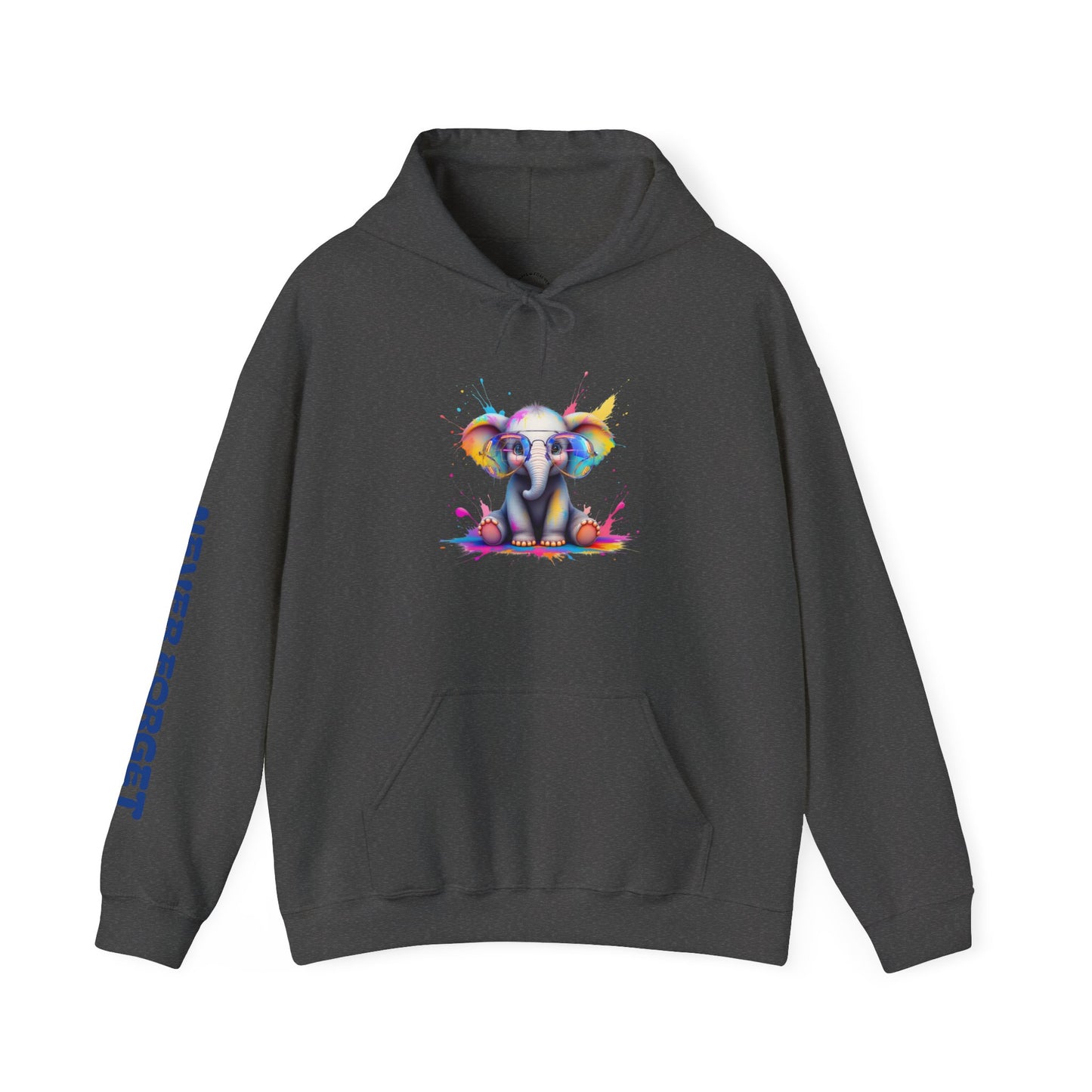 Colorful Elephant Design Unisex Heavy Blend™ Hooded Sweatshirt - Never Forget