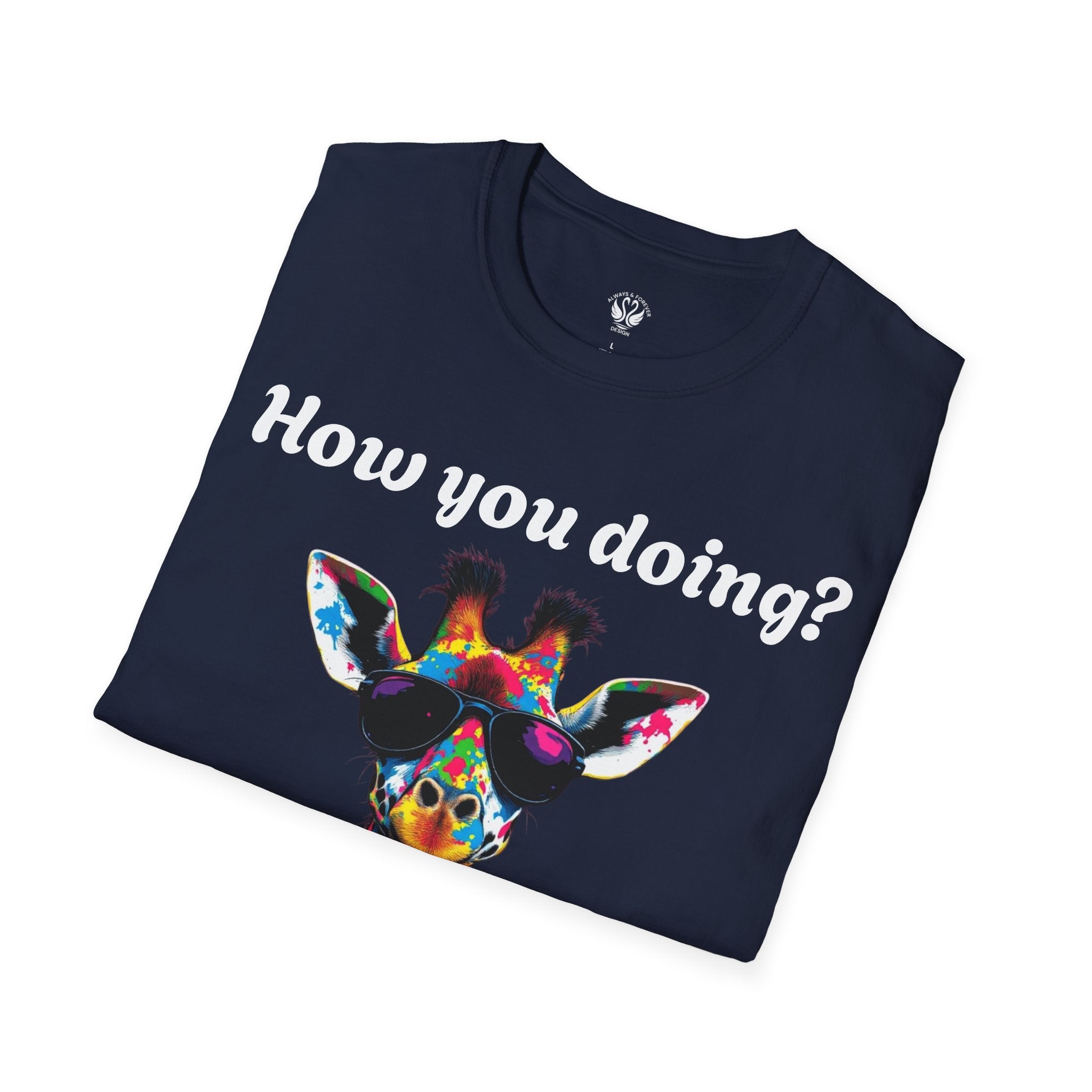 Colorful Giraffe T-Shirt: Fun Animal Tee, Gift for Animal Lovers, Quirky Statement Shirt, Cute Graphic Tee, Unique Birthday Present
