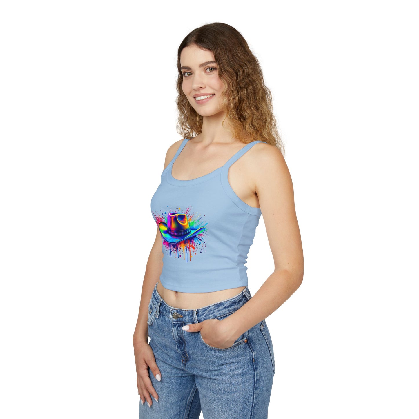 Colorful Cowboy Hat Spaghetti Strap Tank Top