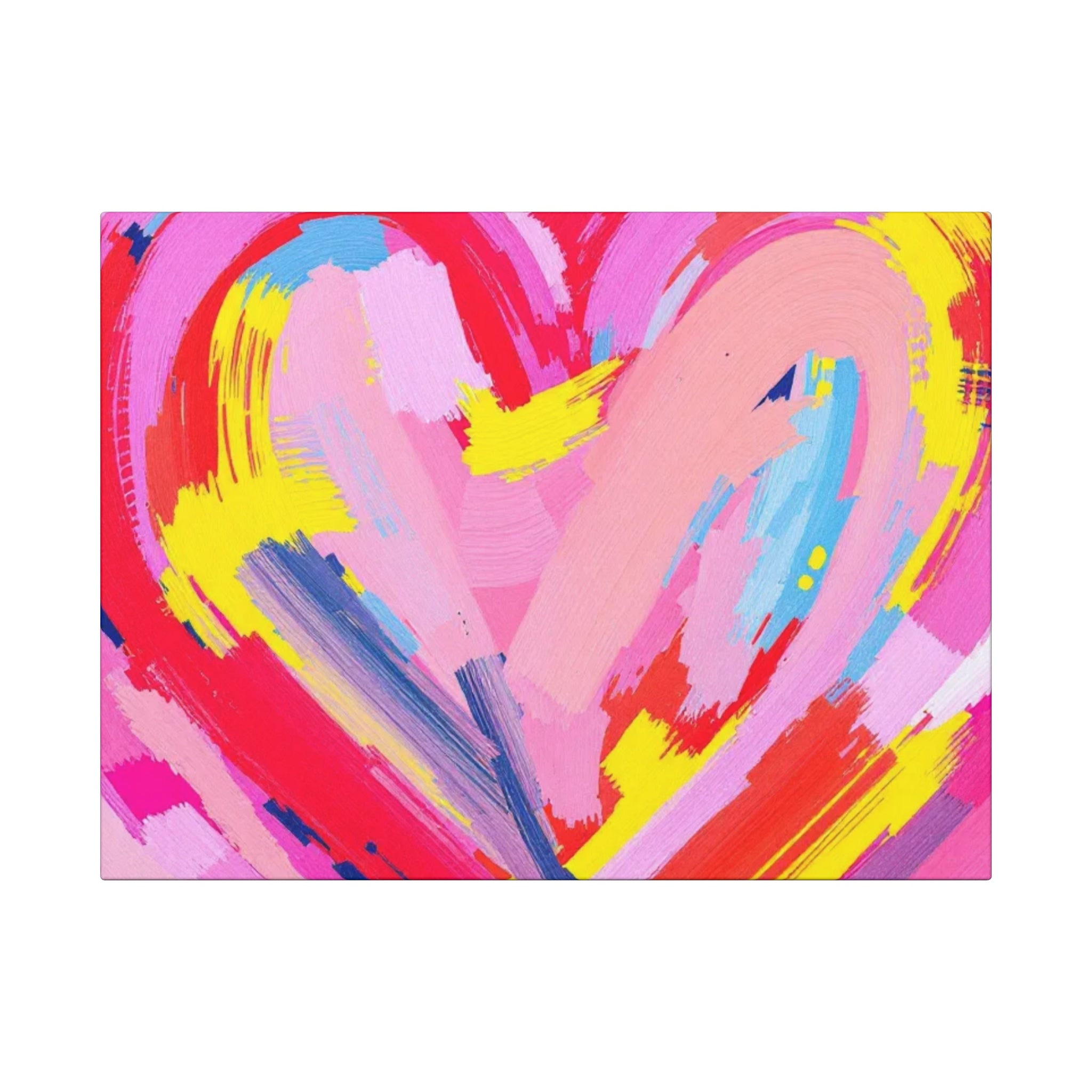 Colorful Heart Canvas Art Wraps - 16" Wall Decor for Love and Celebration