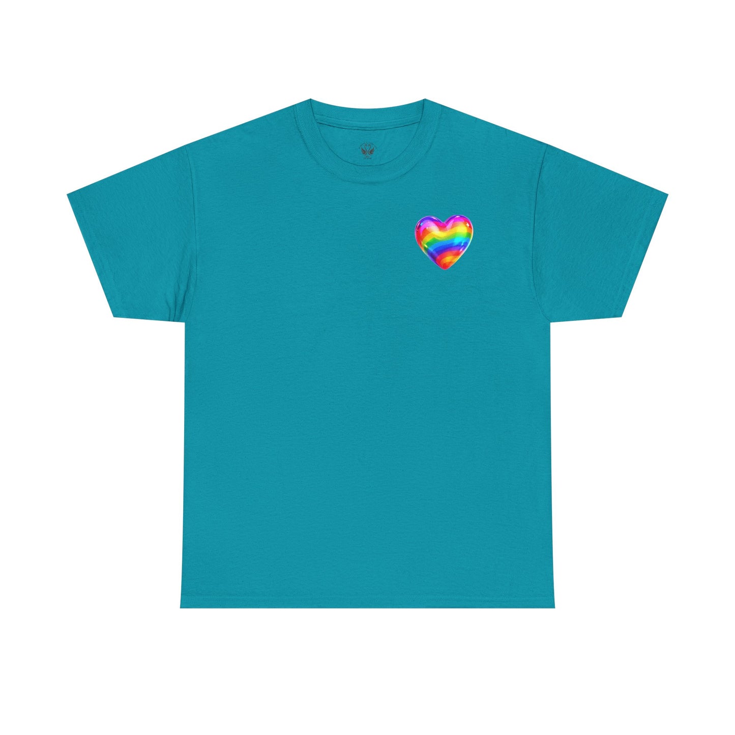Rainbow Heart Unisex Heavy Cotton Tee - Vibrant LGBT Pride T-Shirt