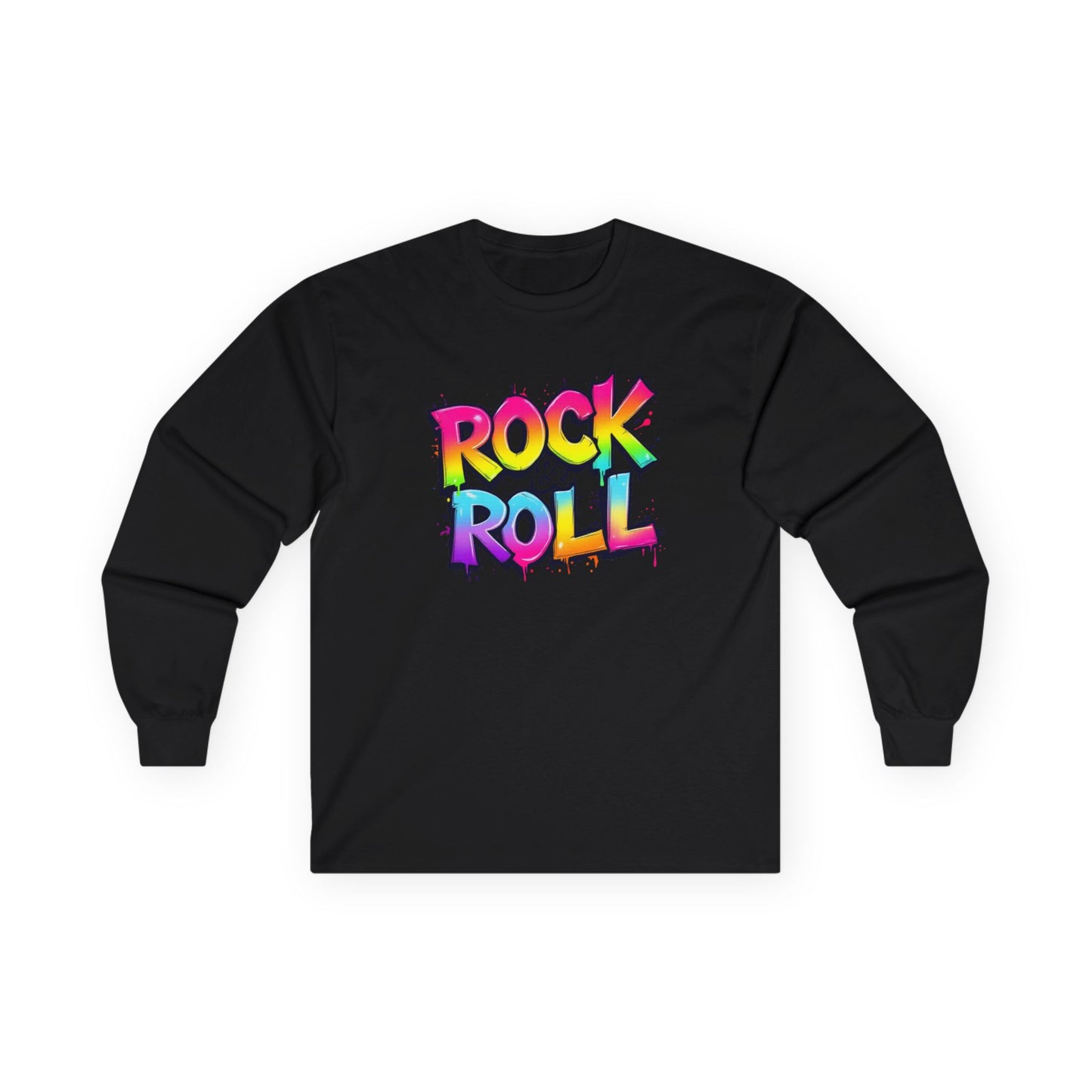 Rock & Roll Unisex Long Sleeve Tee - Vibrant Graffiti Design for Music Lovers