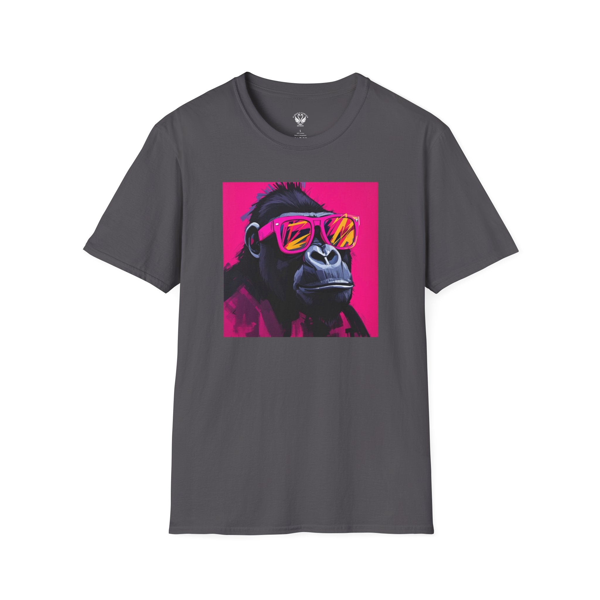 Retro Gorilla Graphic T-Shirt, Fun Animal Tee, Unisex Casual Wear, Birthday Gift, Summer Styles, Festival Fashion