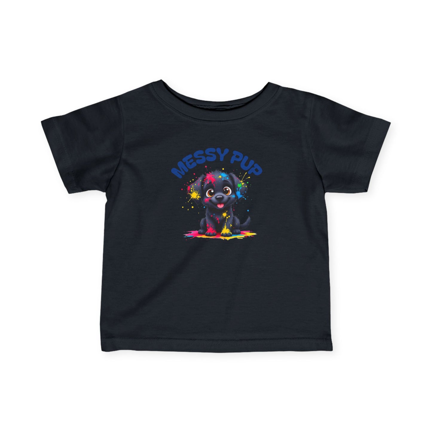 Messy Pup Infant Tee - Cute Animal Graphic T-Shirt for Kids