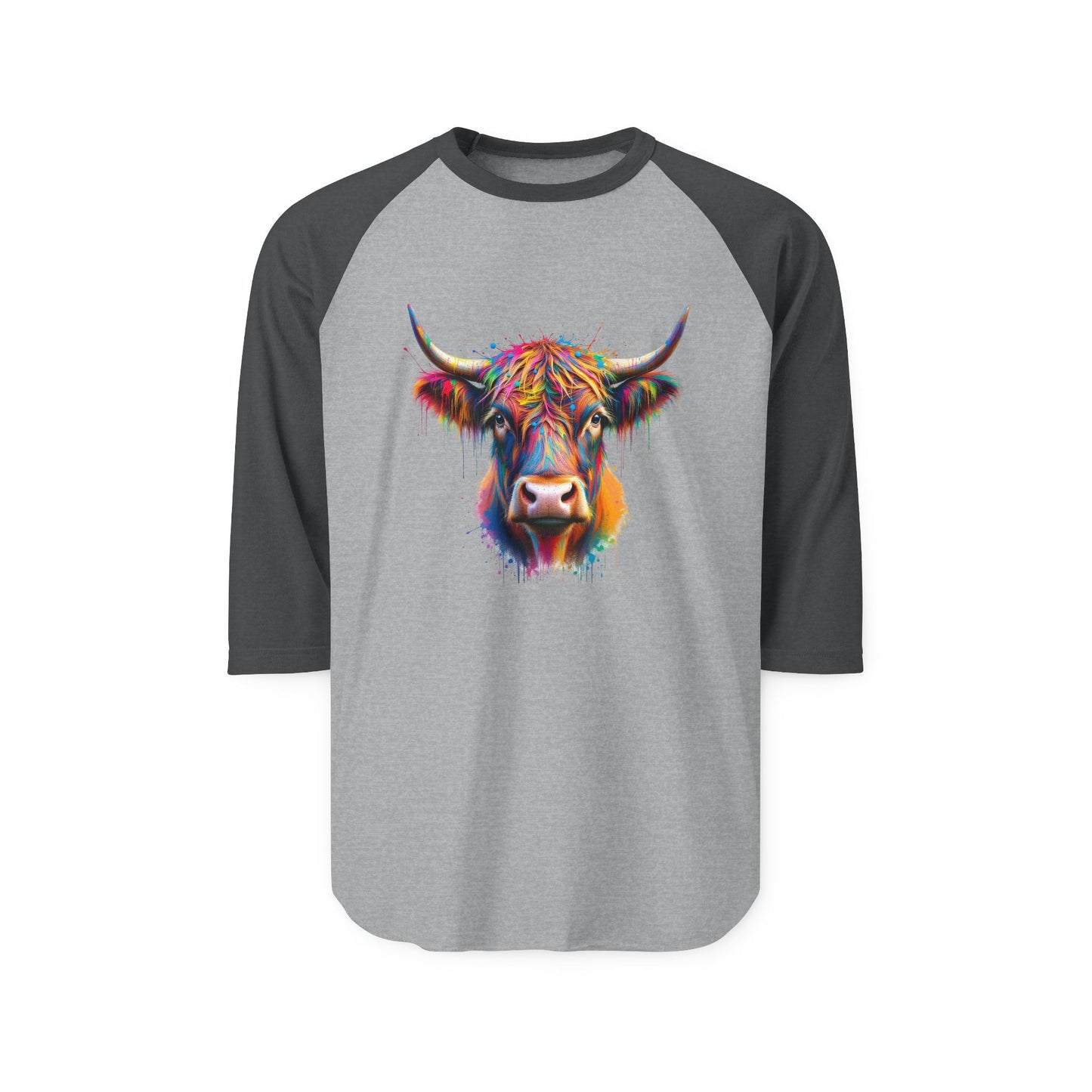 Colorful Cow Unisex Three-Quarter Sleeve Raglan Shirt