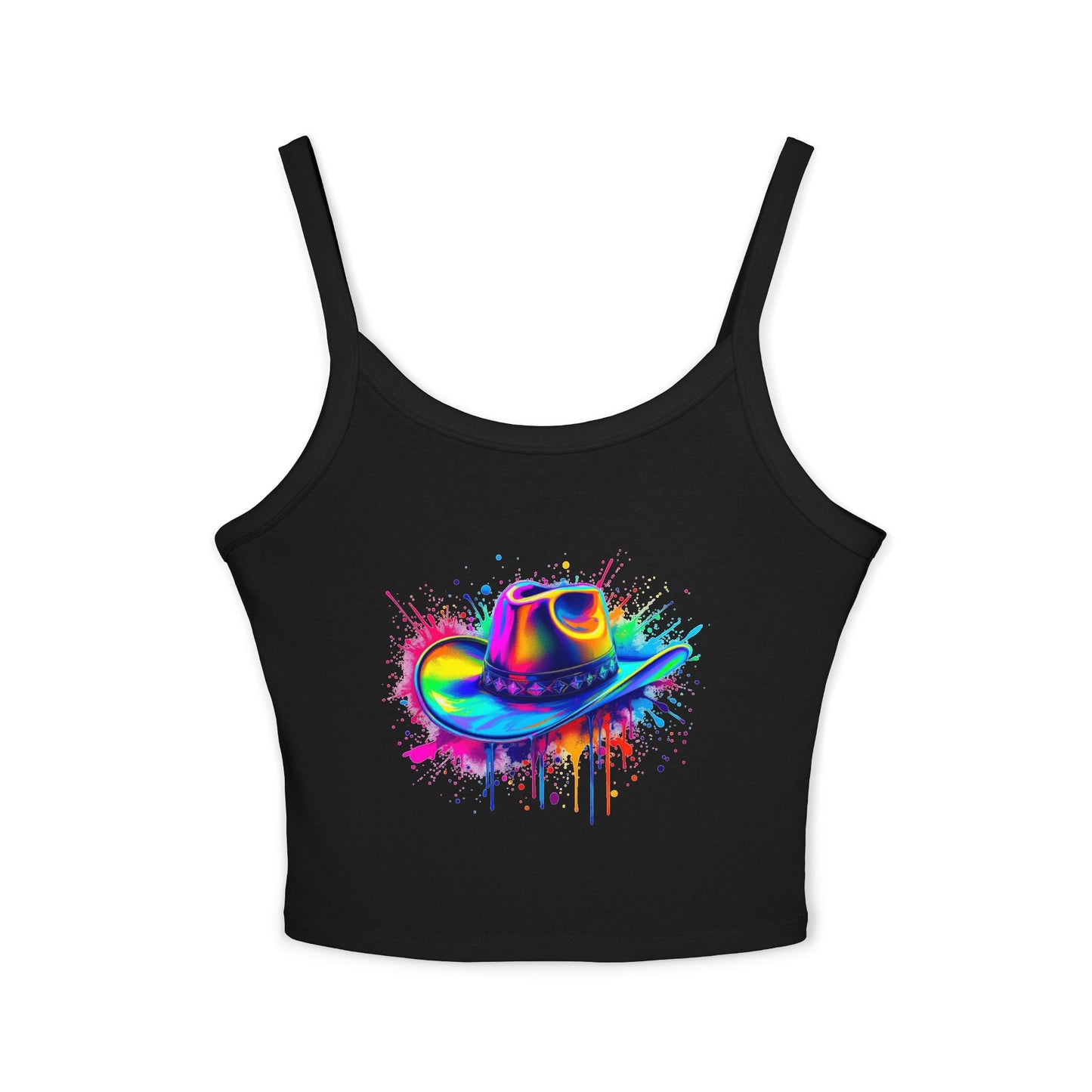 Colorful Cowboy Hat Spaghetti Strap Tank Top