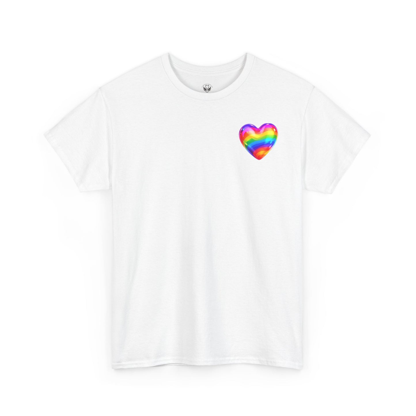 Rainbow Heart Unisex Heavy Cotton Tee - Vibrant LGBT Pride T-Shirt
