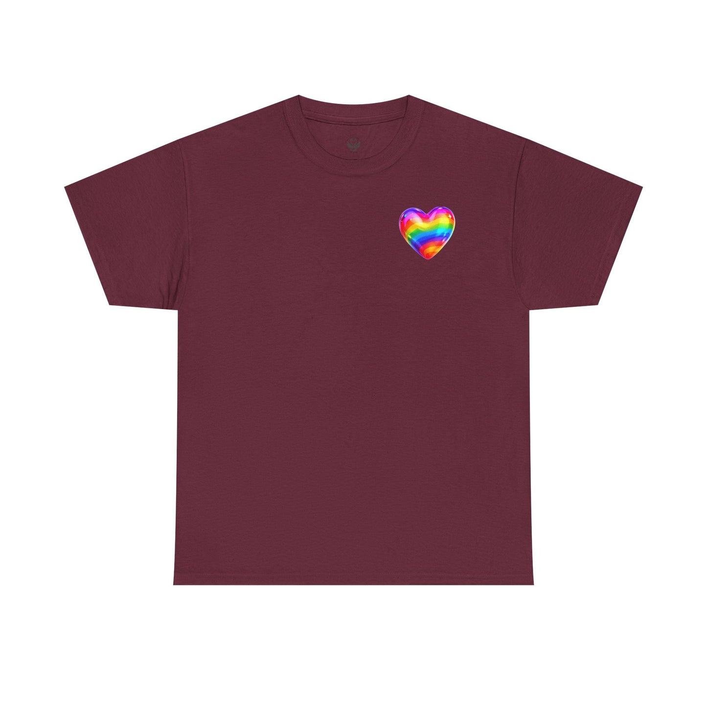 Rainbow Heart Unisex Heavy Cotton Tee - Vibrant LGBT Pride T-Shirt