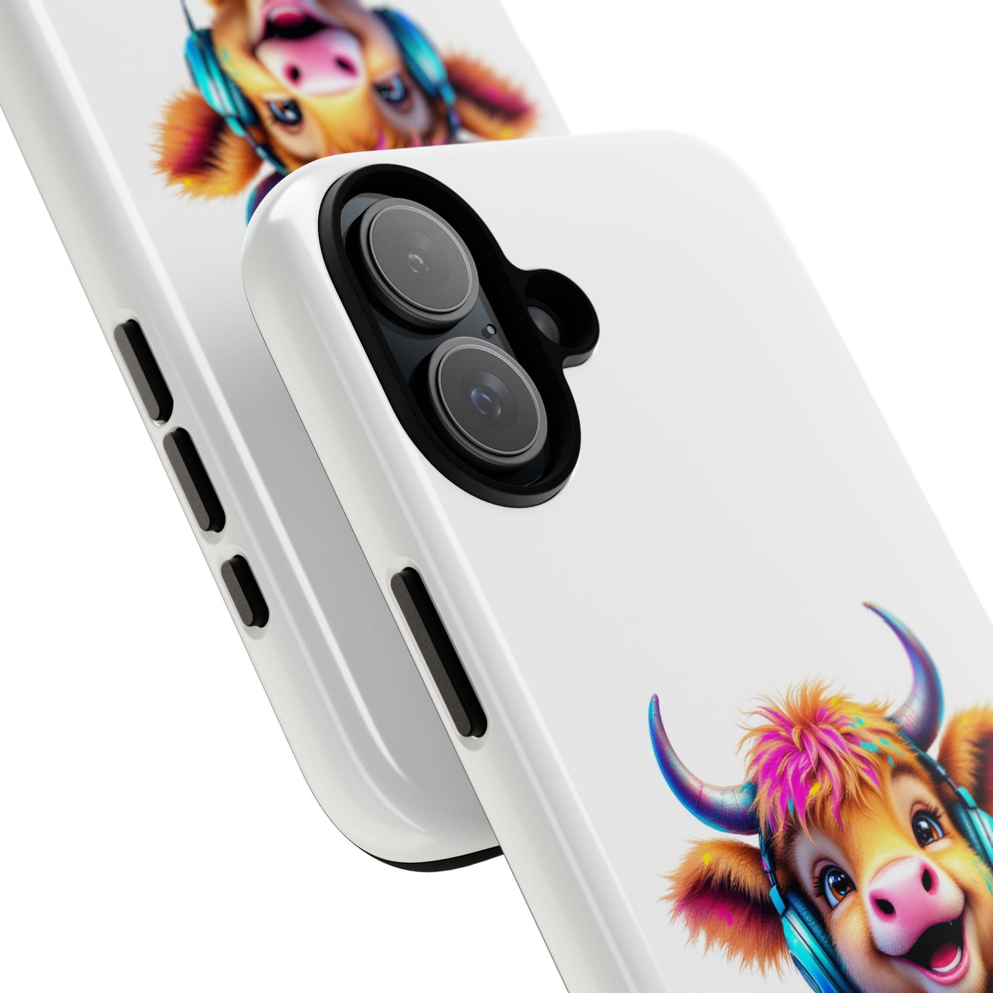 Cute Cow Phone Case with Headphones – Tough Cases