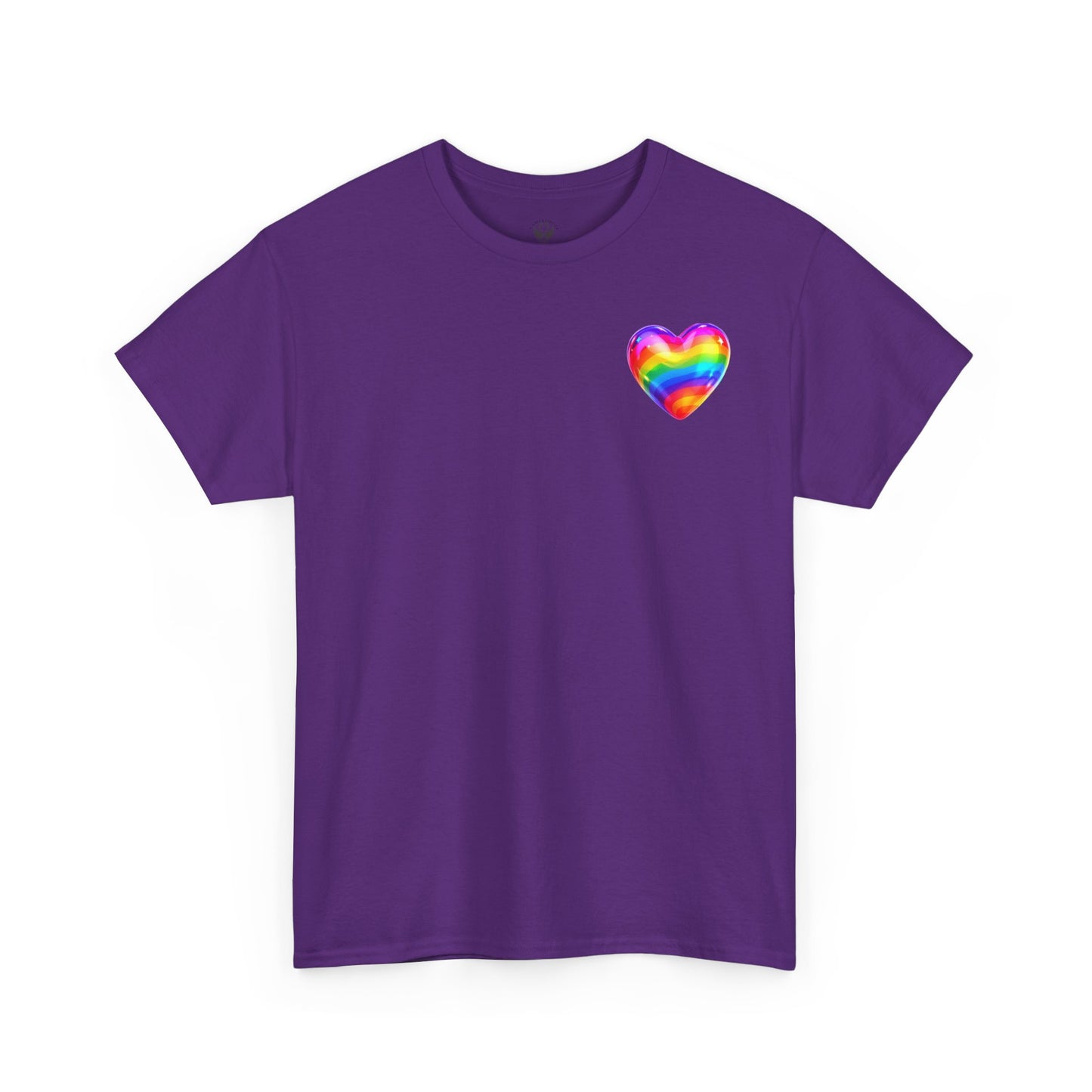 Rainbow Heart Unisex Heavy Cotton Tee - Vibrant LGBT Pride T-Shirt