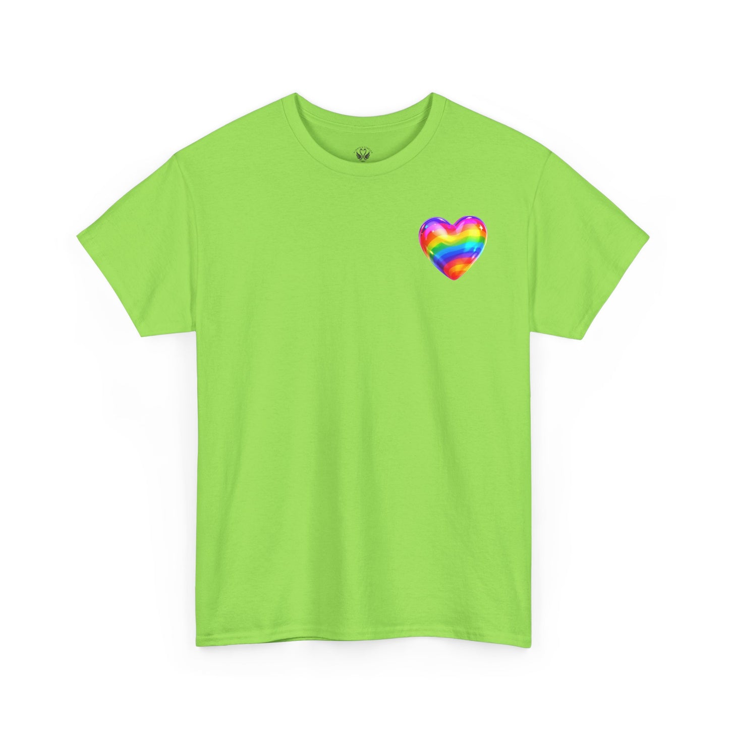 Rainbow Heart Unisex Heavy Cotton Tee - Vibrant LGBT Pride T-Shirt