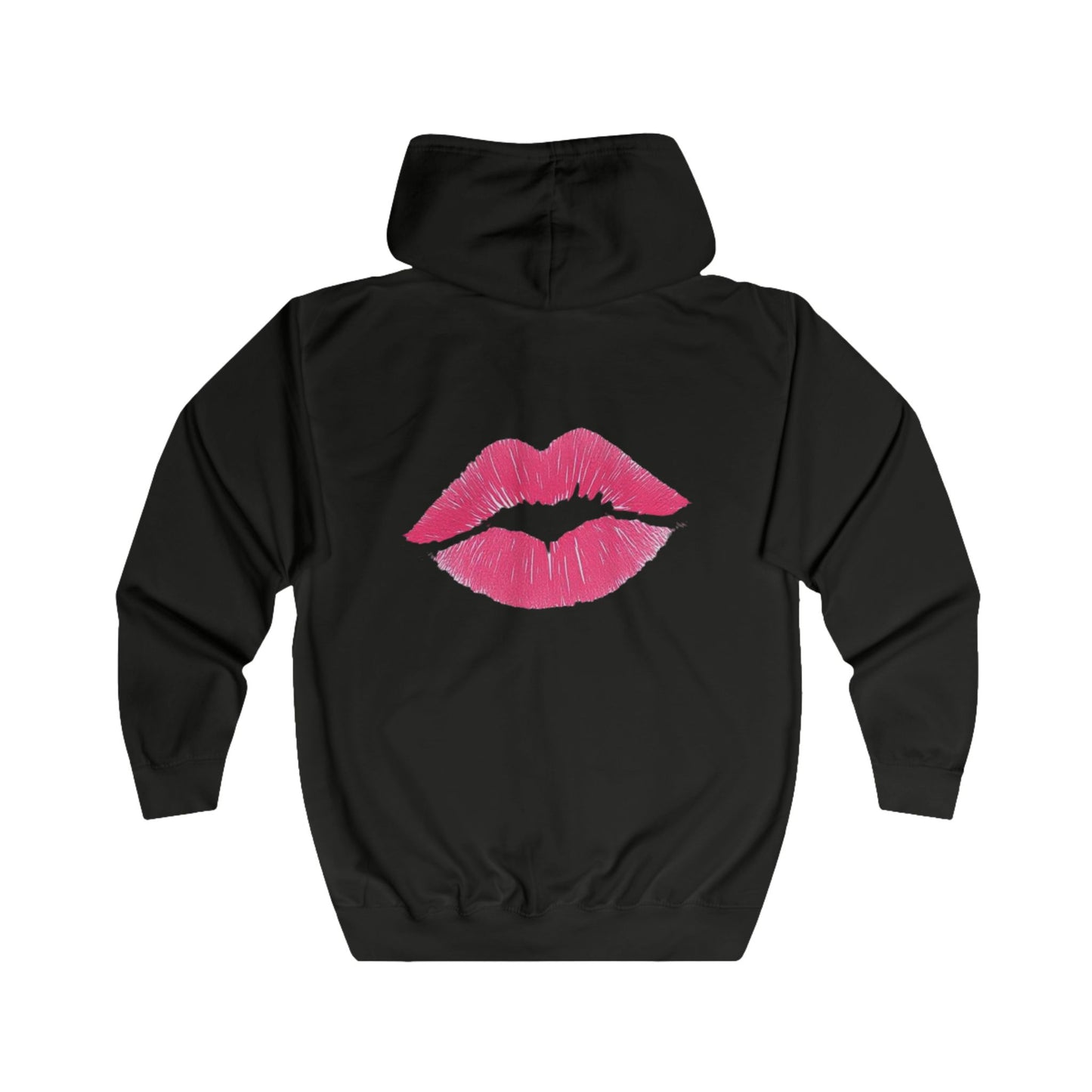 Kiss Mark Unisex Full Zip Hoodie, Trendy Outerwear, Gift for Her, Valentine's Day, Cute Casual Wear, Everyday Comfort, Statement Piece