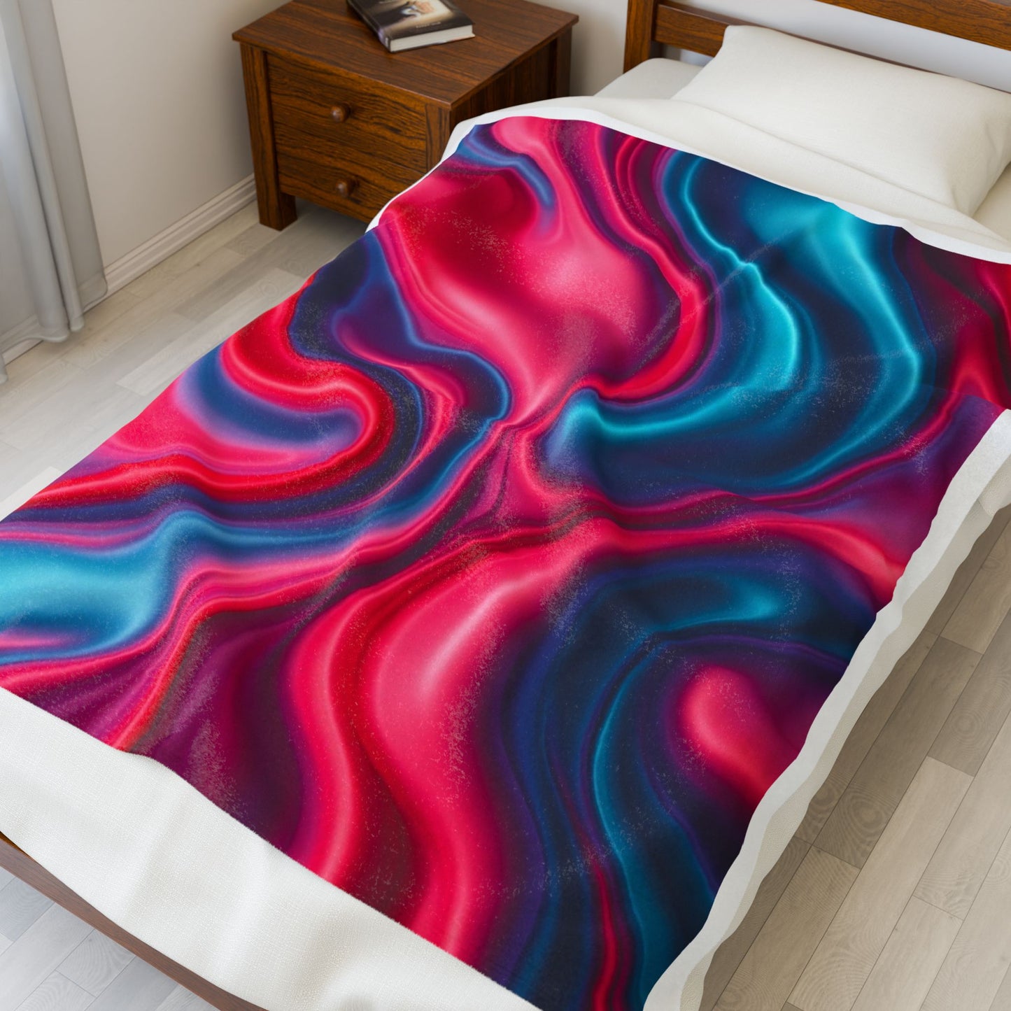 Vibrant Swirl Velveteen Plush Blanket - Cozy Soft Throw for Home Decor