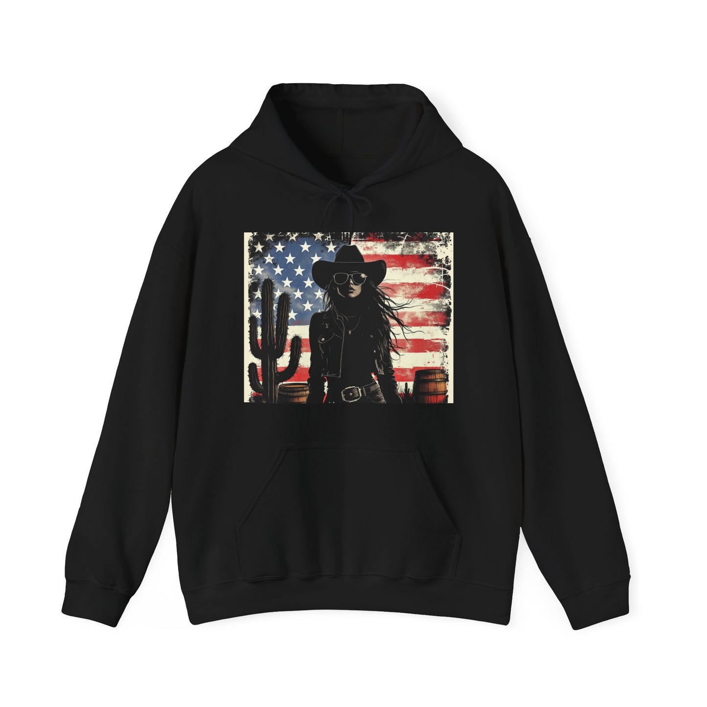 Vintage Western Style Hoodie with Cowboy Graphic