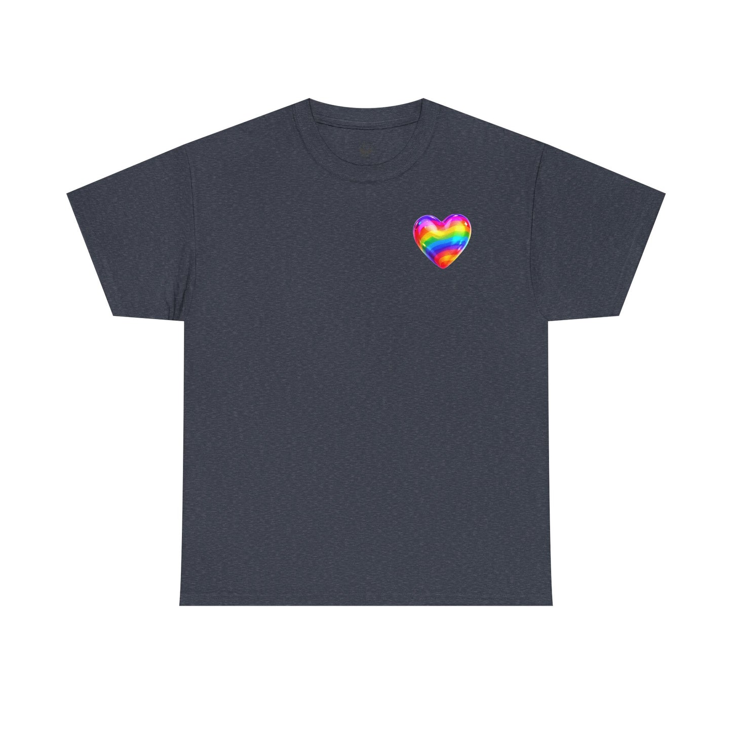 Rainbow Heart Unisex Heavy Cotton Tee - Vibrant LGBT Pride T-Shirt
