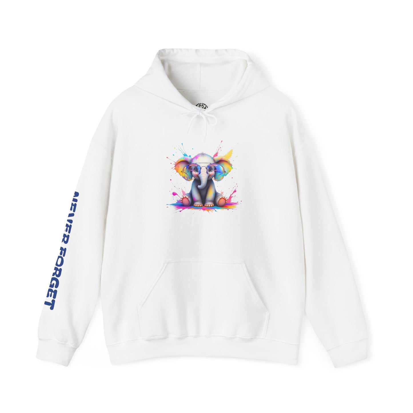 Colorful Elephant Design Unisex Heavy Blend™ Hooded Sweatshirt - Never Forget