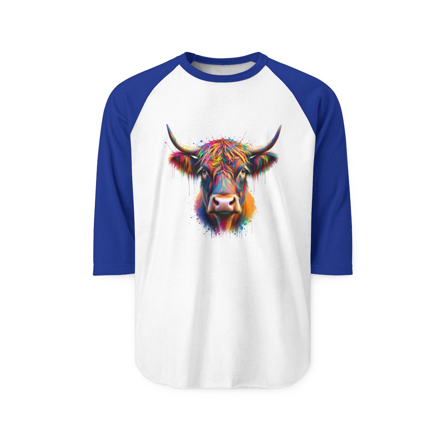 Colorful Cow Unisex Three-Quarter Sleeve Raglan Shirt