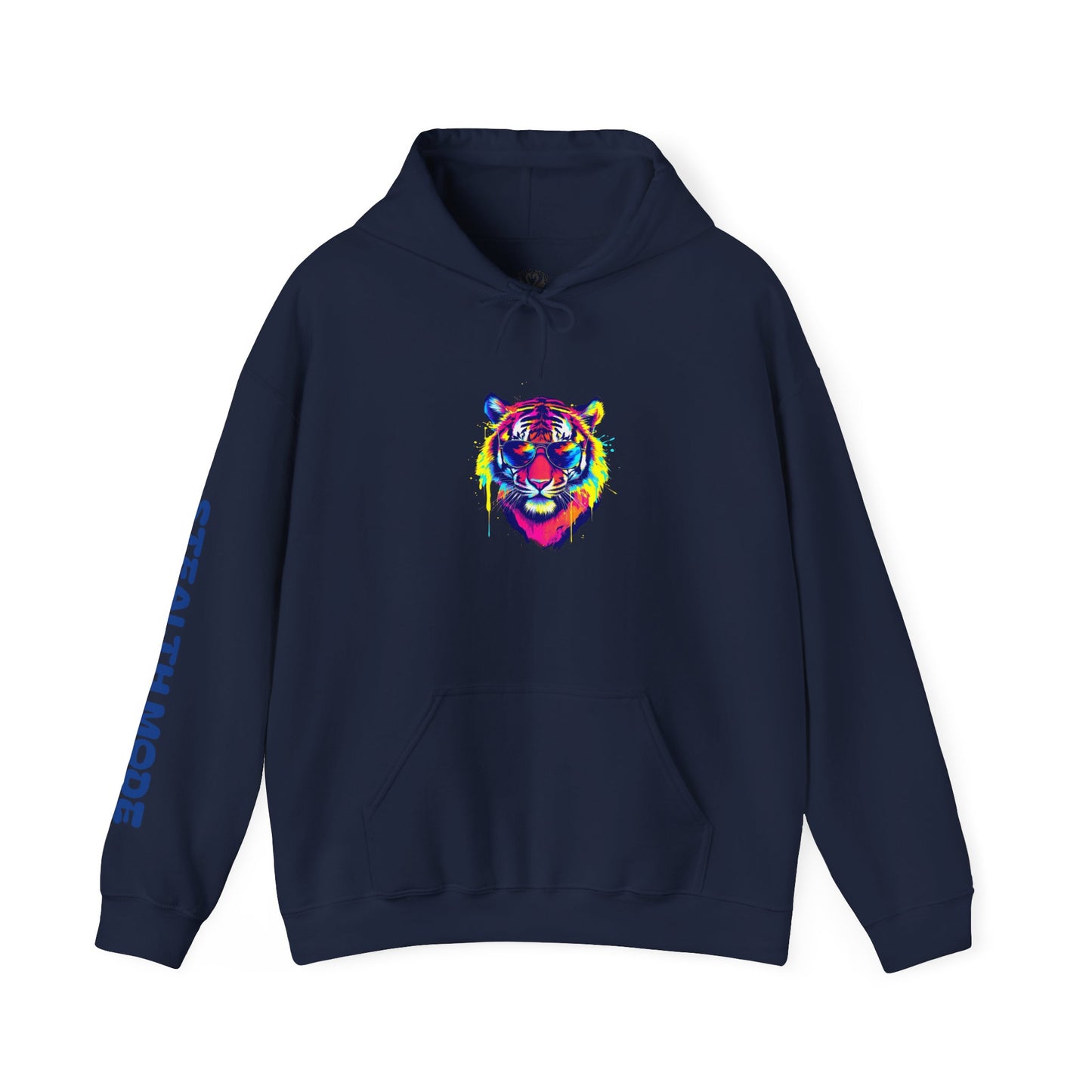 Vibrant Tiger Graphic Hoodie - Unisex Heavy Blend™ with 'STEALTH MODE' Design