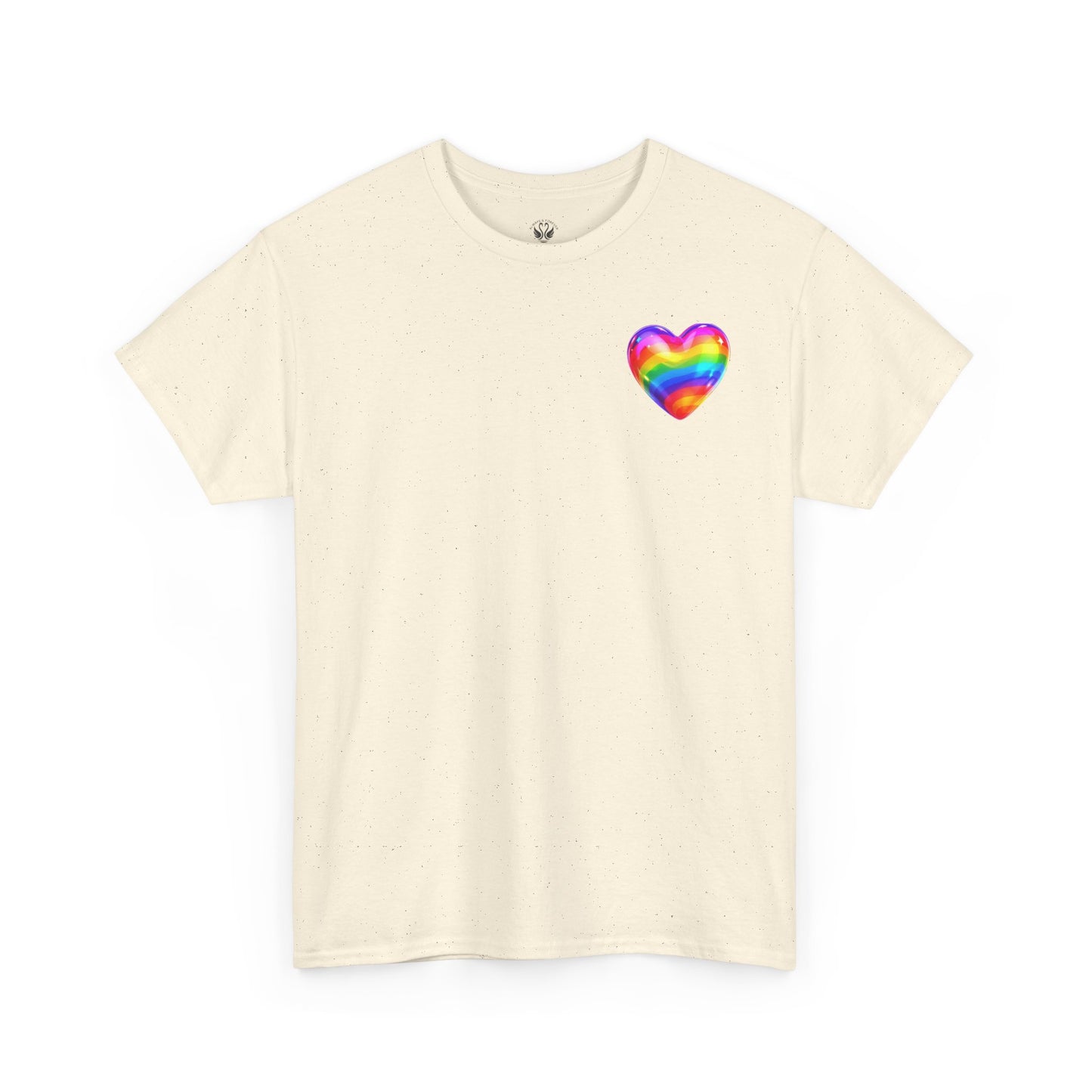 Rainbow Heart Unisex Heavy Cotton Tee - Vibrant LGBT Pride T-Shirt