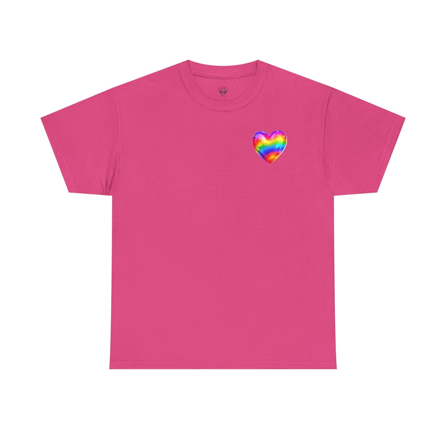 Rainbow Heart Unisex Heavy Cotton Tee - Vibrant LGBT Pride T-Shirt