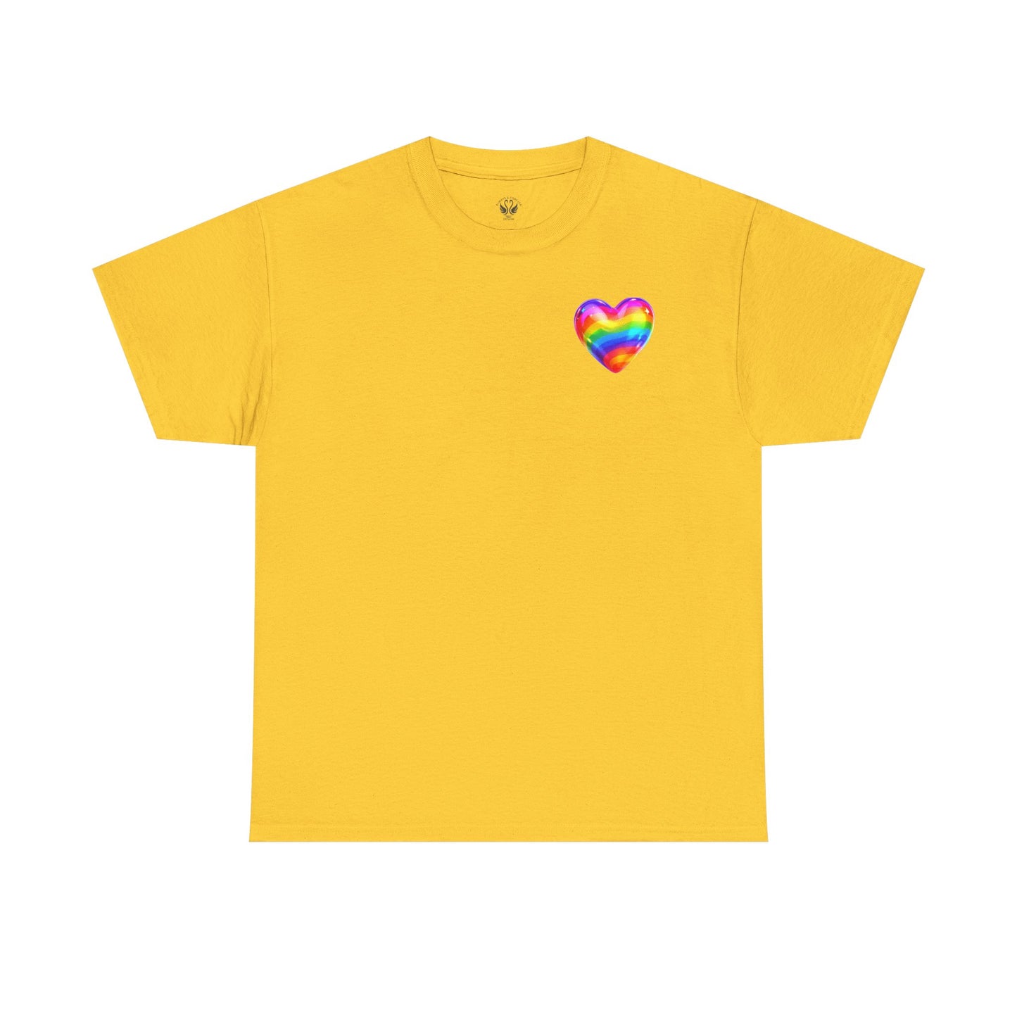 Rainbow Heart Unisex Heavy Cotton Tee - Vibrant LGBT Pride T-Shirt