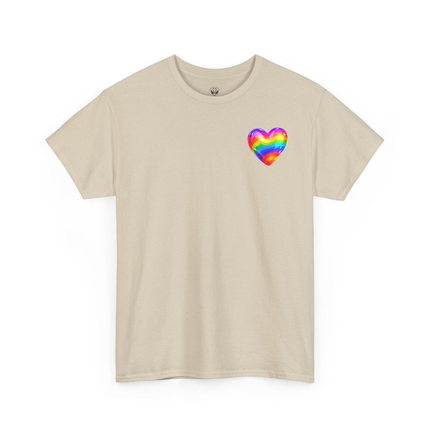 Rainbow Heart Unisex Heavy Cotton Tee - Vibrant LGBT Pride T-Shirt