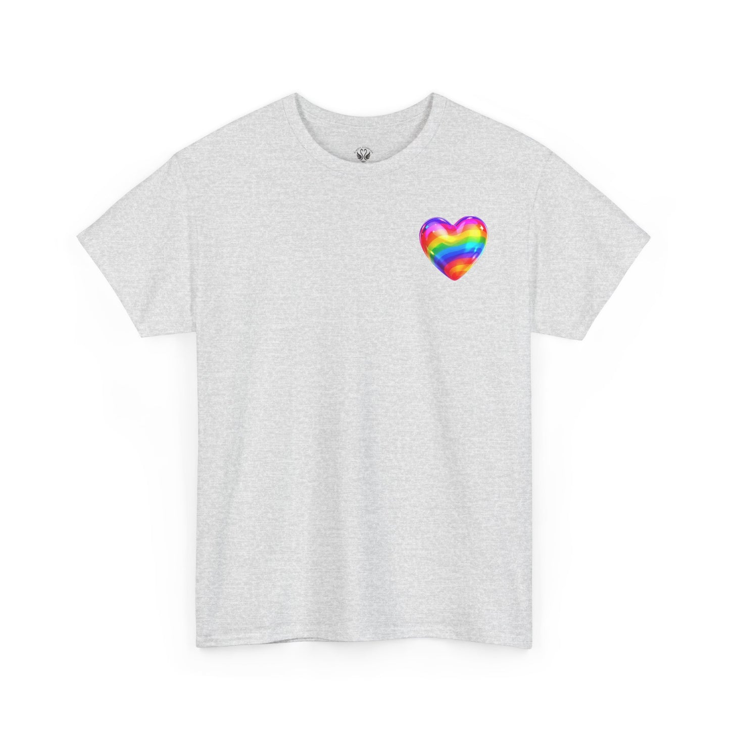 Rainbow Heart Unisex Heavy Cotton Tee - Vibrant LGBT Pride T-Shirt
