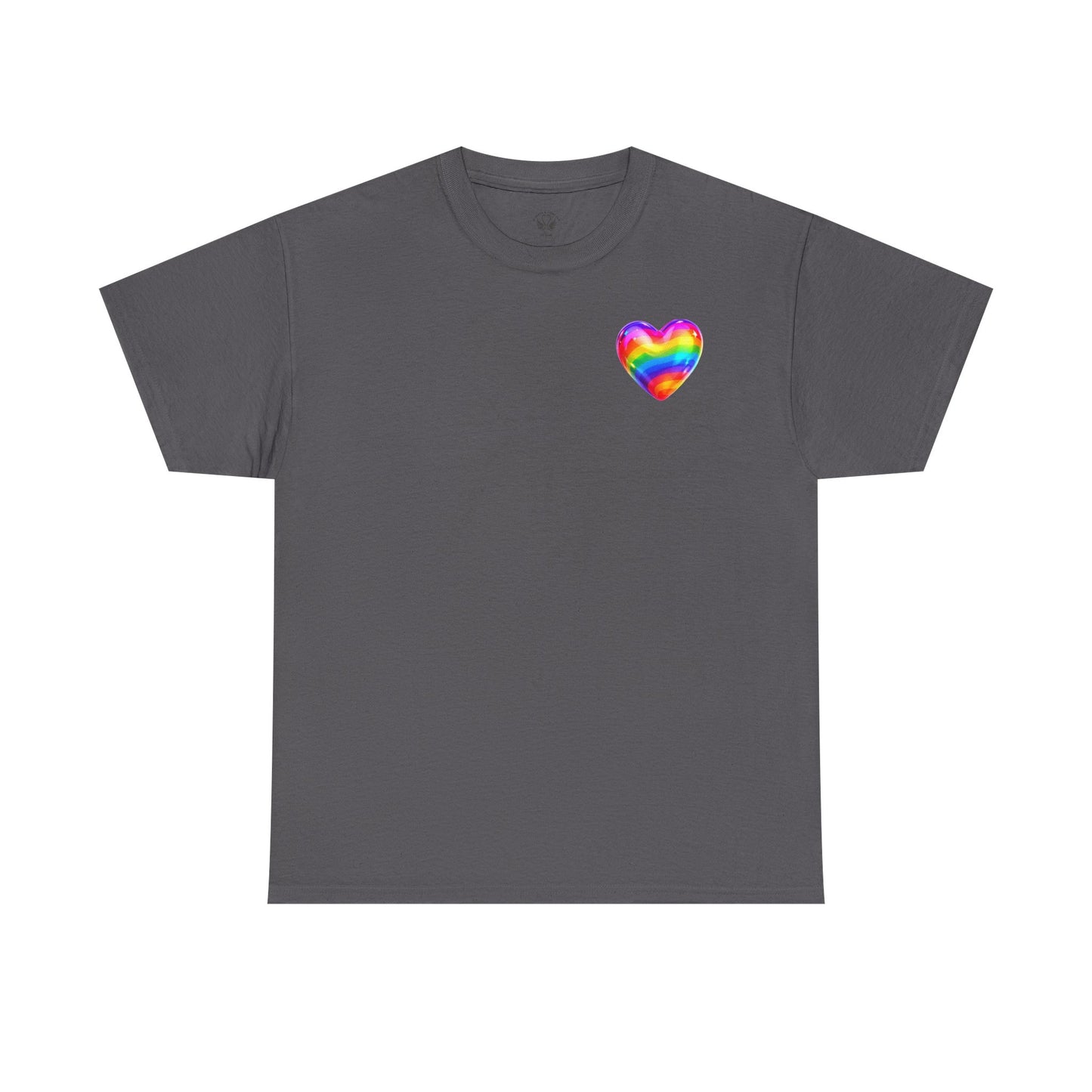 Rainbow Heart Unisex Heavy Cotton Tee - Vibrant LGBT Pride T-Shirt