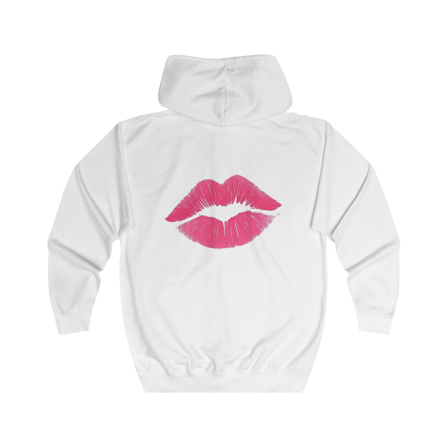 Kiss Mark Unisex Full Zip Hoodie, Trendy Outerwear, Gift for Her, Valentine's Day, Cute Casual Wear, Everyday Comfort, Statement Piece