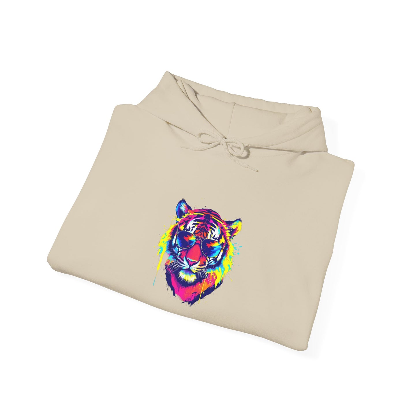 Vibrant Tiger Graphic Hoodie - Unisex Heavy Blend™ with 'STEALTH MODE' Design