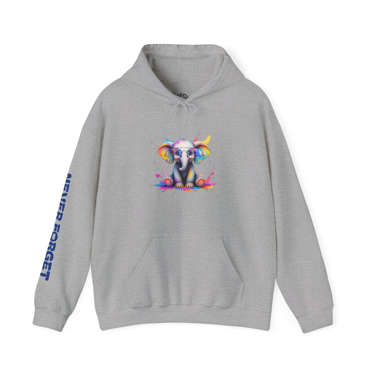 Colorful Elephant Design Unisex Heavy Blend™ Hooded Sweatshirt - Never Forget