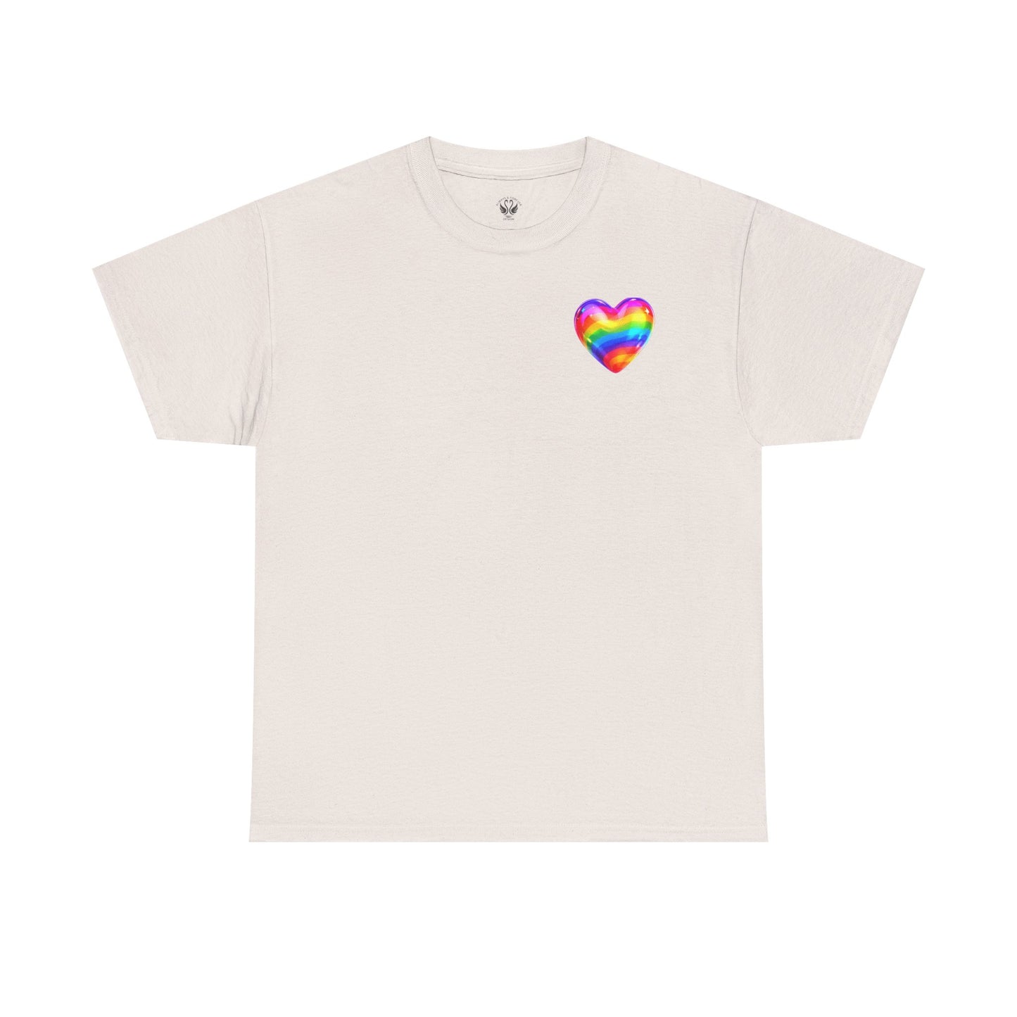 Rainbow Heart Unisex Heavy Cotton Tee - Vibrant LGBT Pride T-Shirt