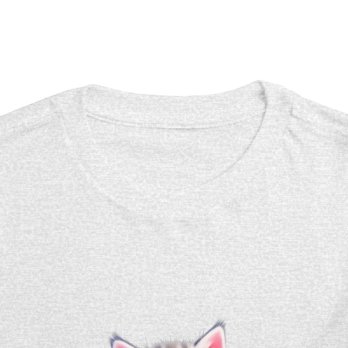 Cute Cat Toddler Tee - Whimsical Graphic Short Sleeve Shirt for Kids