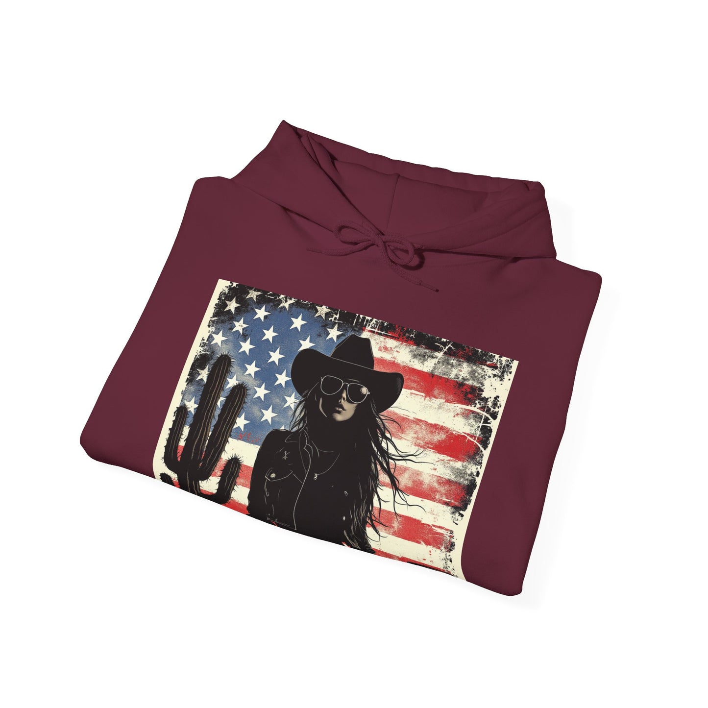 Vintage Western Style Hoodie with Cowboy Graphic