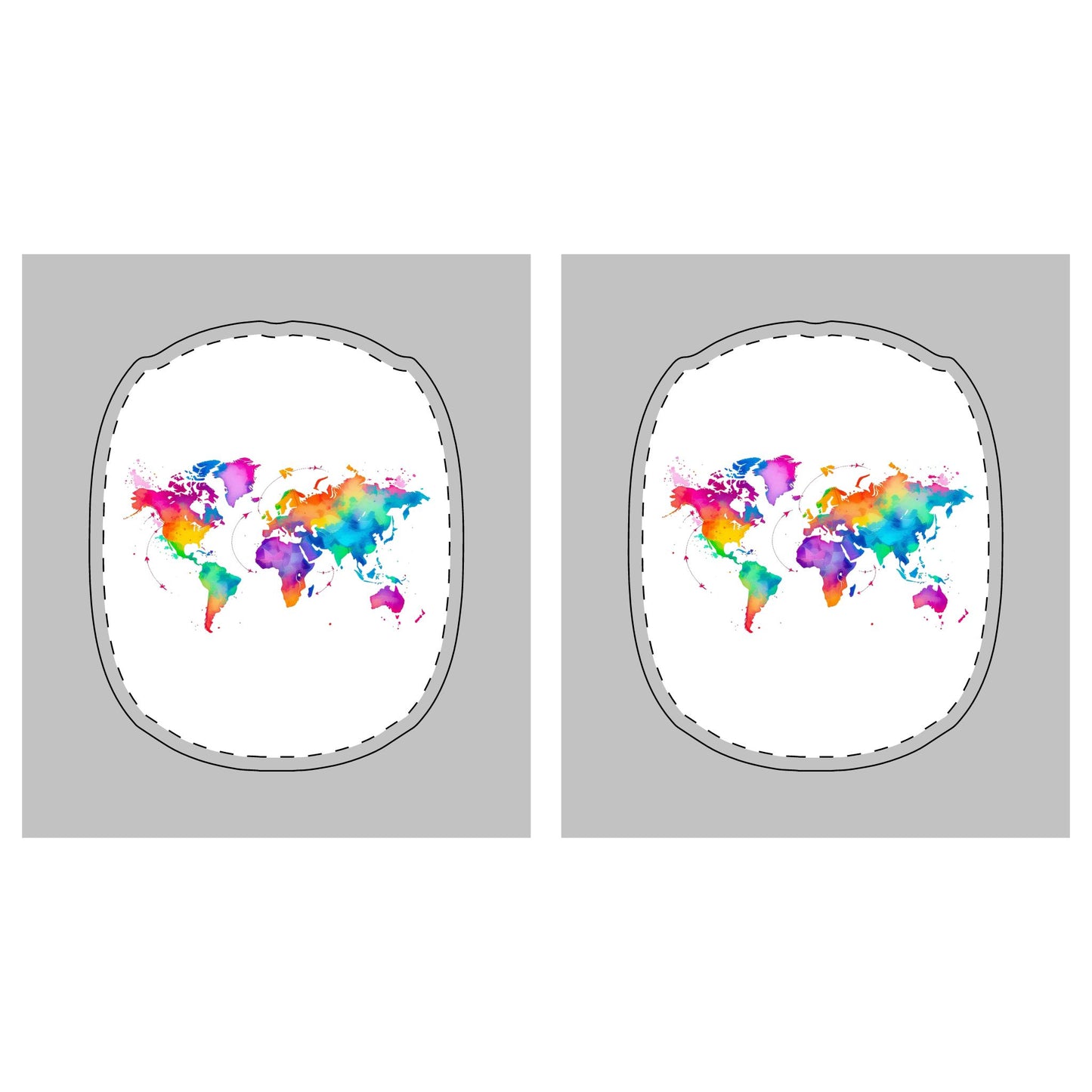 Colorful World Map AirPod Max Cases - Vibrant Travel-Inspired Design